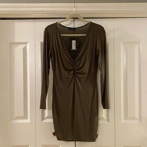 PLT - Military Green Long Sleeve Bodycon Dress